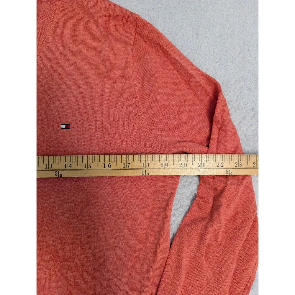 NEW Tommy Hilfiger‎ Pull Over Sweater 100% Premium Cotton V Neck Small Salmon